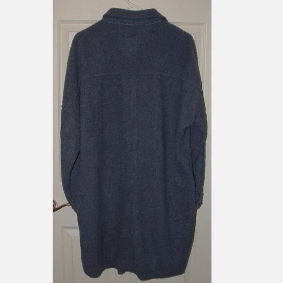 NEW NWT Bluish Gray Sz Large Cozy Button Up Shirt-Like Long Jacket FASHION NOVA - Picture 2 of 5